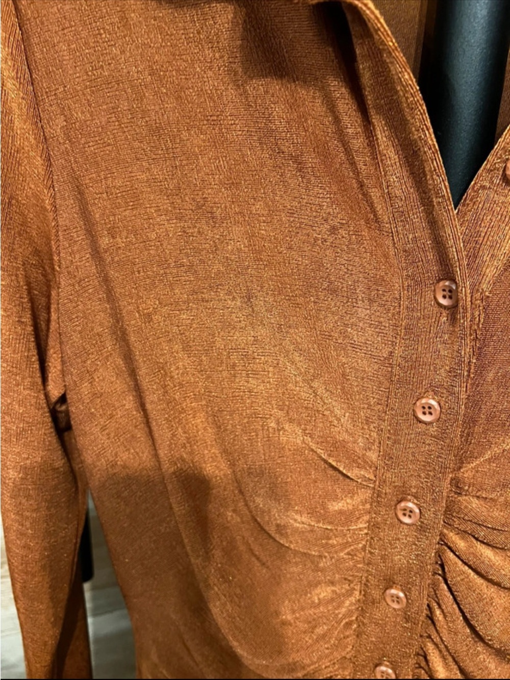 Fashion Nova rust ruched maxi dress. XL - Picture 3 of 5